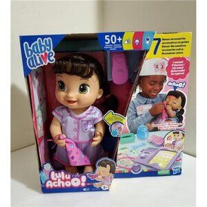 Baby Alive Lulu Achoo Doll with Brown Hair, Doctor Play Toy Lights, Sounds,